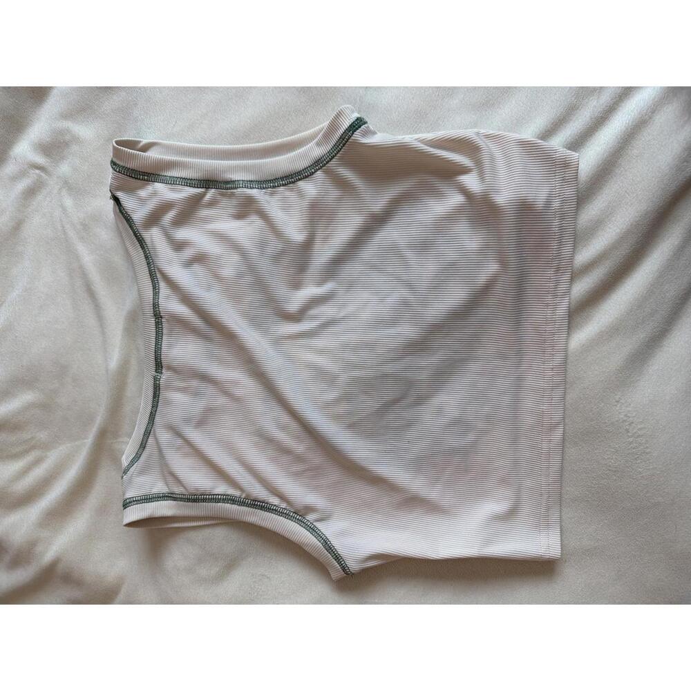 Romwe Good Times Skeleton Camper Van Graphic Ribbed Crop Tank Top Cream‎ Size M - Picture 2 of 5